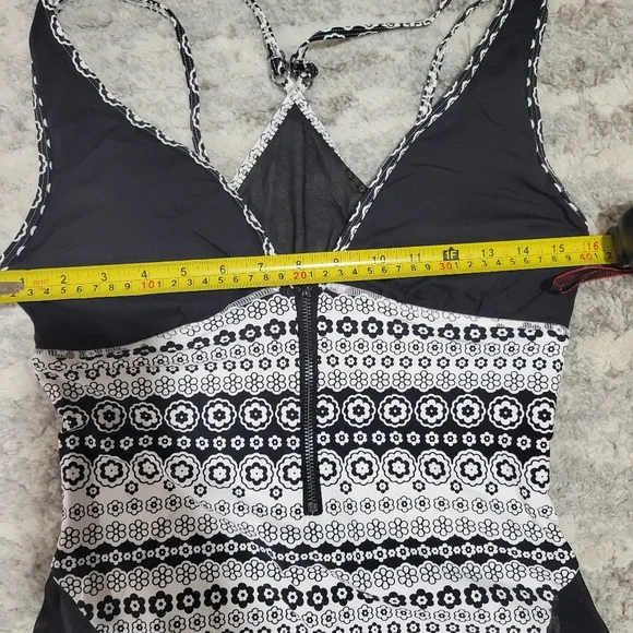 Anne Cole Black and White Patterned Kids One Piece Swimsuit - Picture 12 of 13